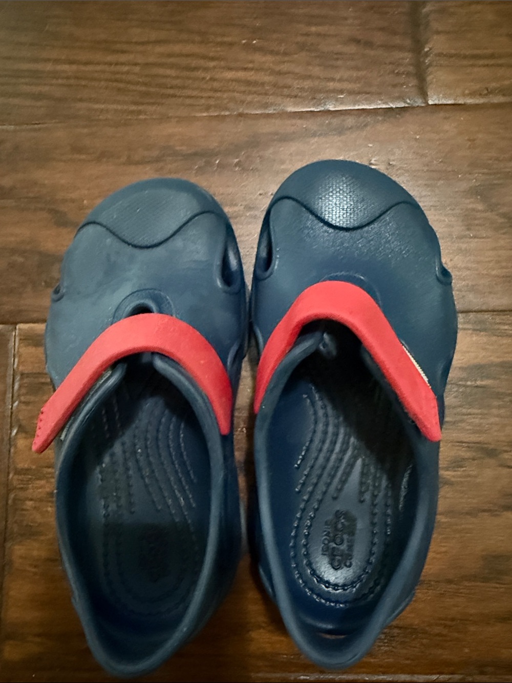 CROCS Navy and Red Kids Water Clogs